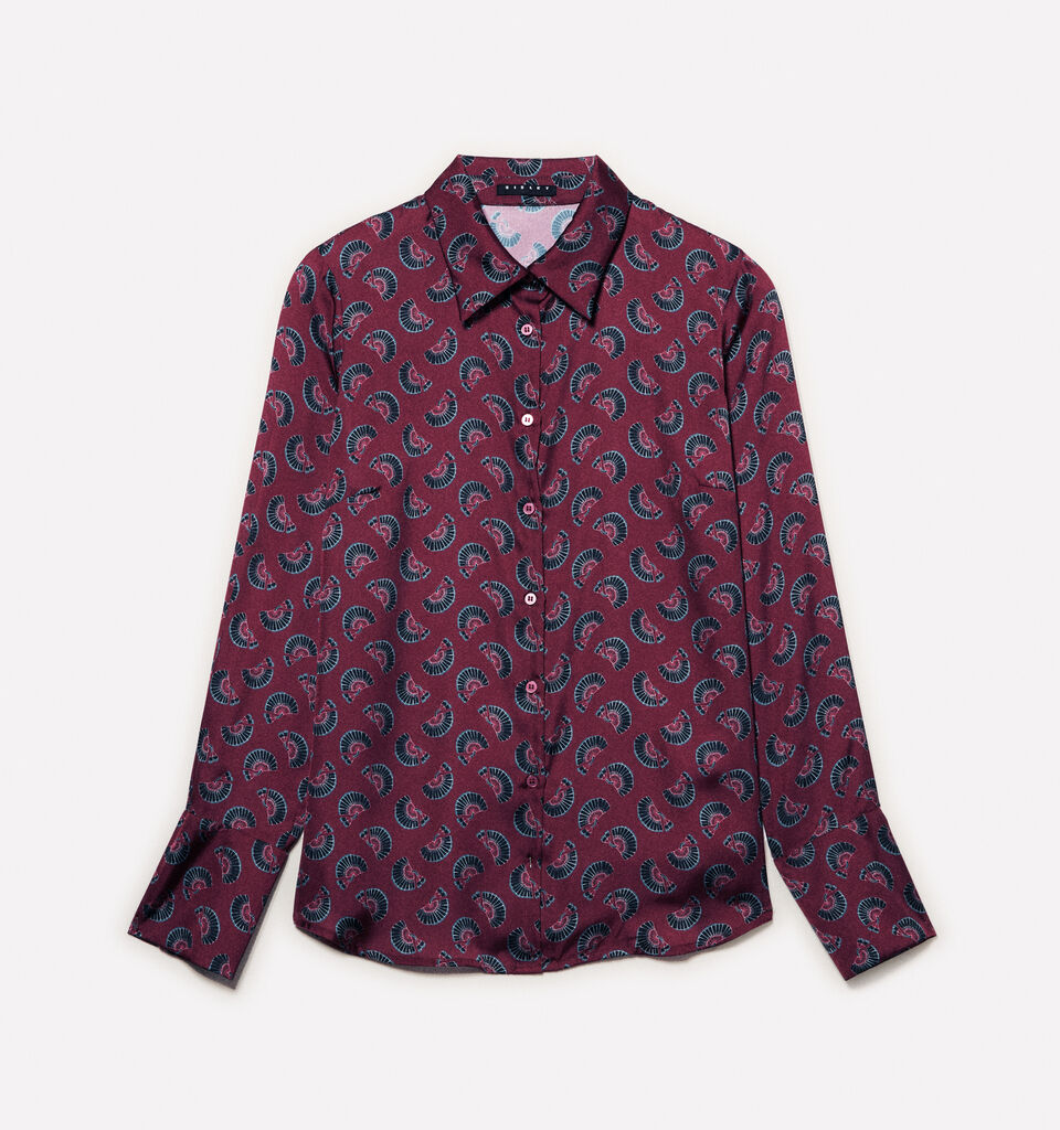 Blush shirt in printed satin - women's shirts - Blush | Sisley image number 5